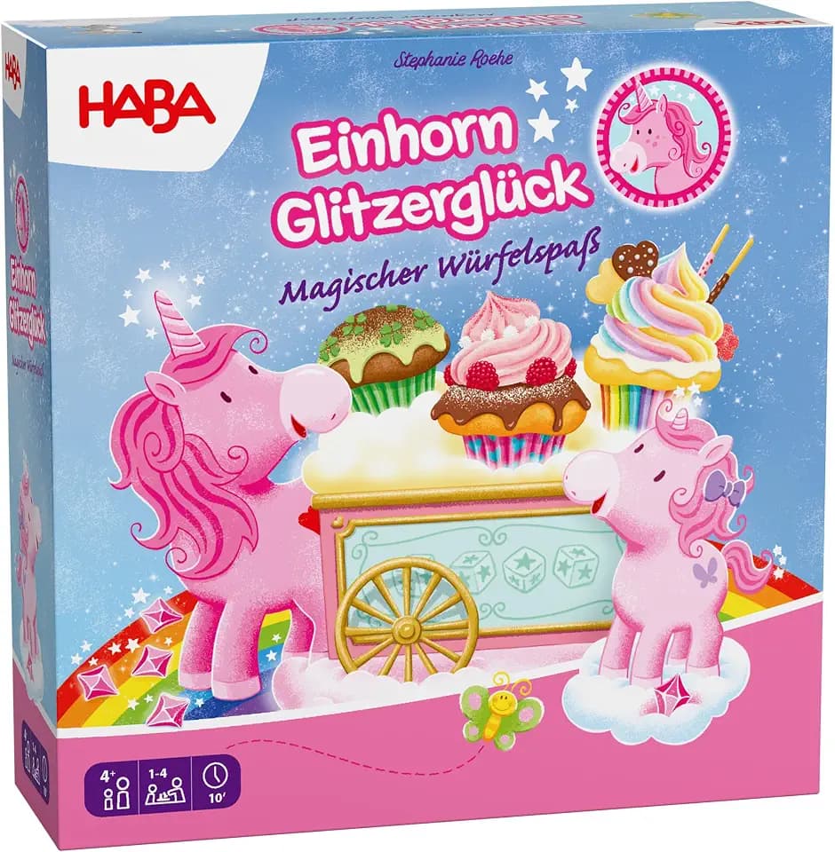 HABA Einhorn Glitzerglück - Magischer Würfelspaß - Kinderspiel ab 4 Jahren