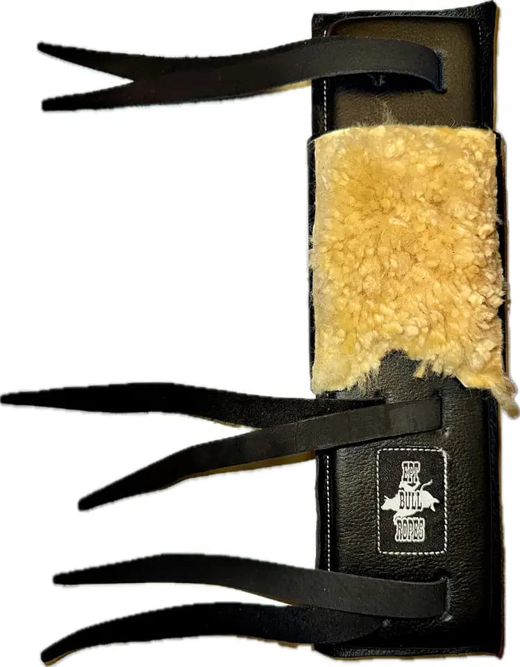Youth Bull Rope Pad w Sheep Wool Flap 11" x 3" - Leather - EPT Brand