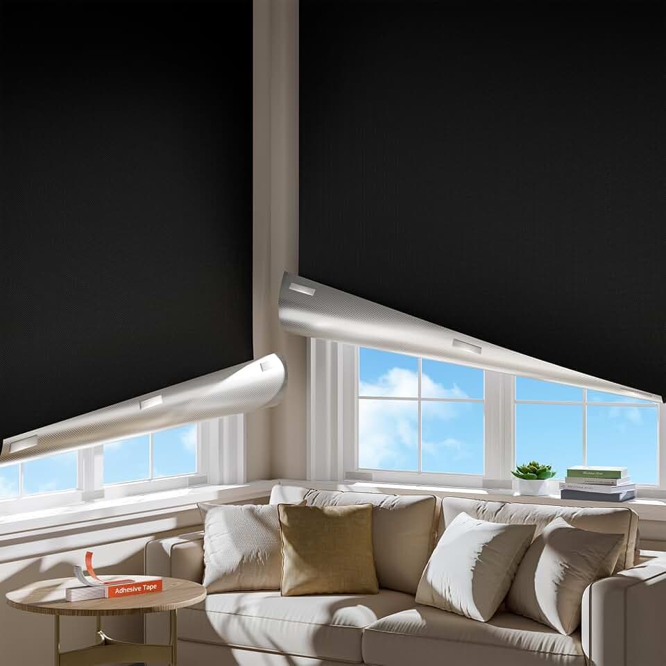 HEMRLY Portable Blackout Curtains for Bedroom 70" Wide x 60" Long