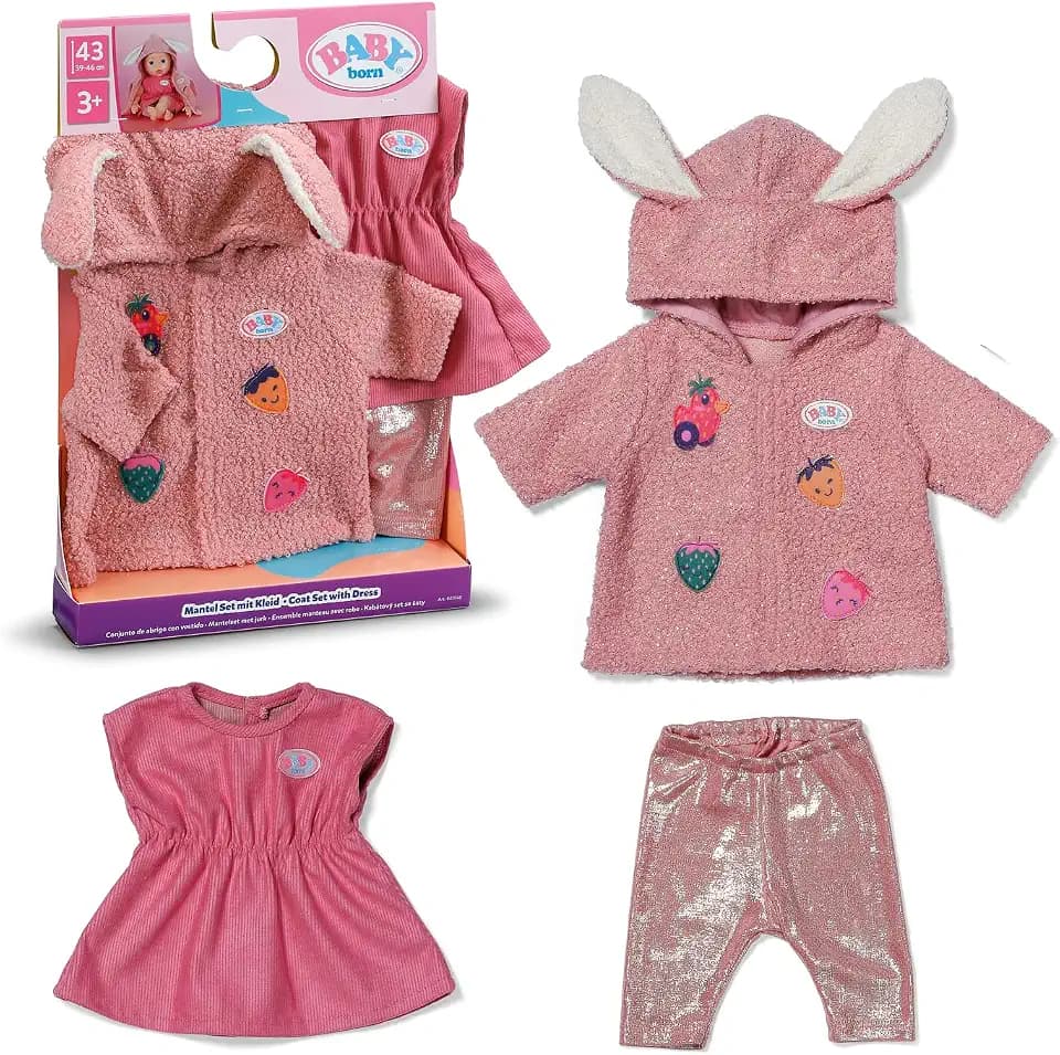 BABY born Mantel-Set mit Kleid für 43 cm Puppen mit Leggings
