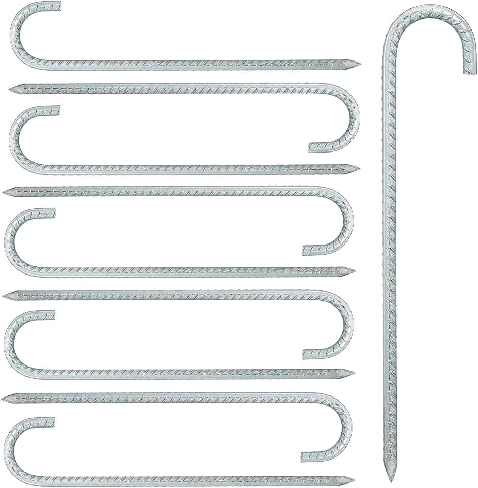 Relaxdays Bodenanker 10er Set, XL Zeltheringe, extra lang, stabile Erdanker Camping, Zeltzubehör, Stahl, 39 cm, Silber