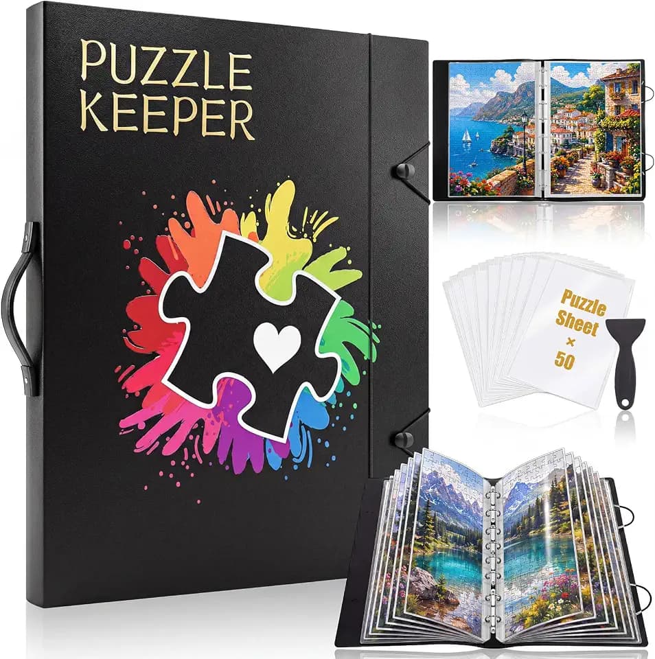 Puzzle Storage Folder for 1000 Pcs 35 Pockets Puzzle Binder with 50 Sticker
