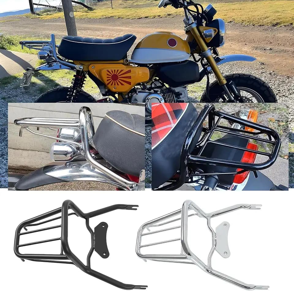 Motorcycle Rear Carrier Support Shelf Luggage Rack Passenger Grab Bar for for HO&N&DA Monkey 125/Z125 Monkey125 Z 125 Accessories 2018-2024 (JB02/JB03) (Matte Black)