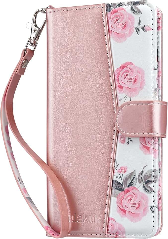 ULAK Handyhülle für Samsung Galaxy S20 FE Hülle Kartenfächer, Roségold