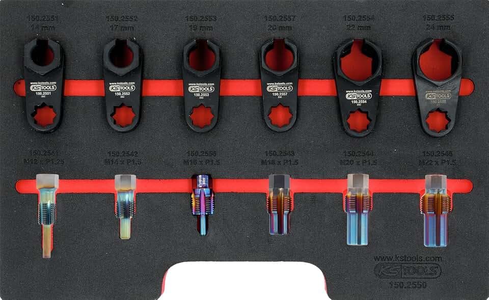 KS Tools 150.2550 Master-Reparatur-Werkzeug-Satz für Abgassonden, 12-tlg