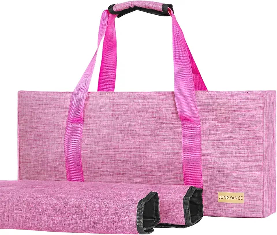 Jongyance Empty Mahjong Bag, Pink Mah-jongg Carrying Bag with Two Wrappers for American Mahjong Set (Empty Bag Only
