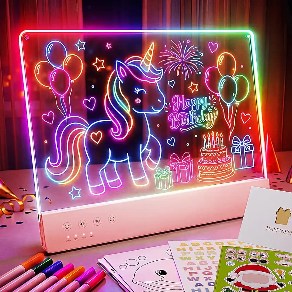 LED Drawing Board for Kids, 16" Rechargeable DIY Light Up Drawing Tablet