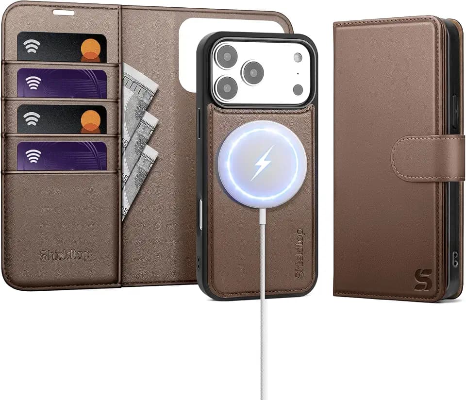 Shieldtop for MagSafe iPhone 18 Pro Max / 17 Pro Max Wallet Case,Coffee
