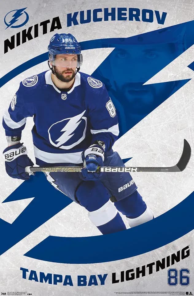 Trends International NHL Tampa Bay Lightning - Nikita Kucherov 19 Wall Poster, 22.375" x 34", Premium Unframed Version