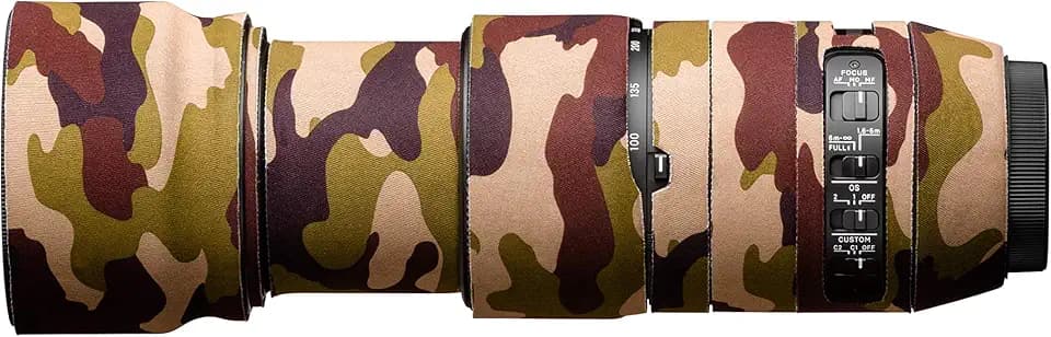 easyCover Lens protection camouflage cover Neoprene Cover for Sigma 100-400mm f/5-6.3 DG DN OS Contemporary Lens, Brown Camouflage