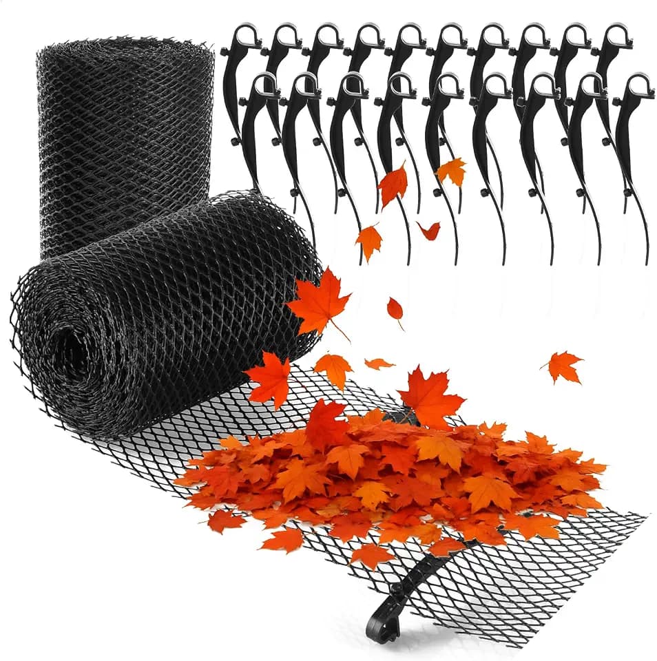 com-four® Dachrinnenschutz 16 m mit 20 Befestigungsclips - zuschneidbar