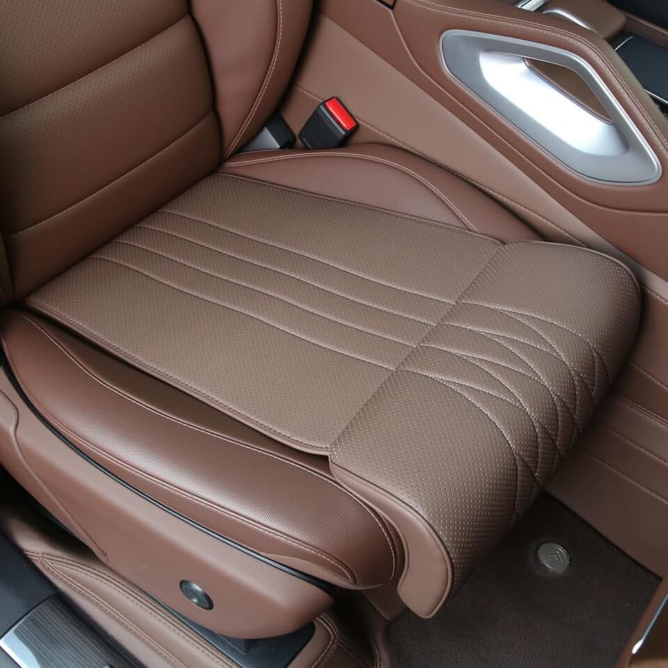 Car Seat Extender Leg Support Cushion for Driver Seats, Brown, 1P