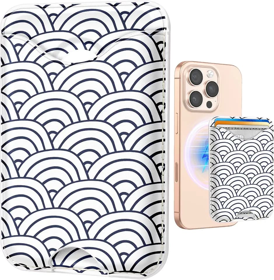 Shorogyt Phone Wallet Magnetic Card Holder for Women, Wave