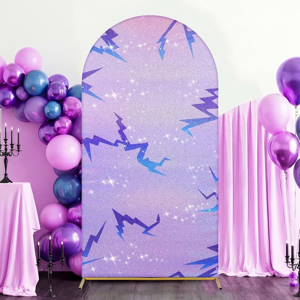 7.2ft Kpop Arch Cover, Music Notes Purple Lightning