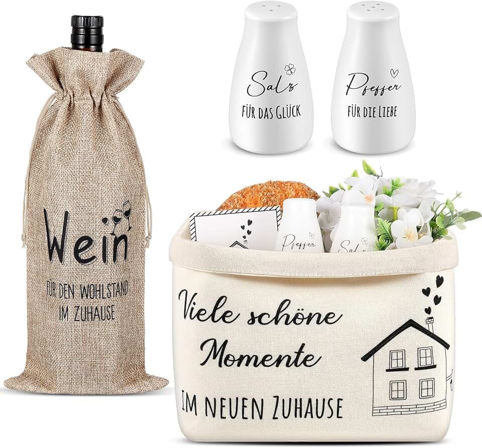 Sinmoe Einzugsgeschenke Haus Hochzeitsgeschenk für Brautpaar Geschenkkorb