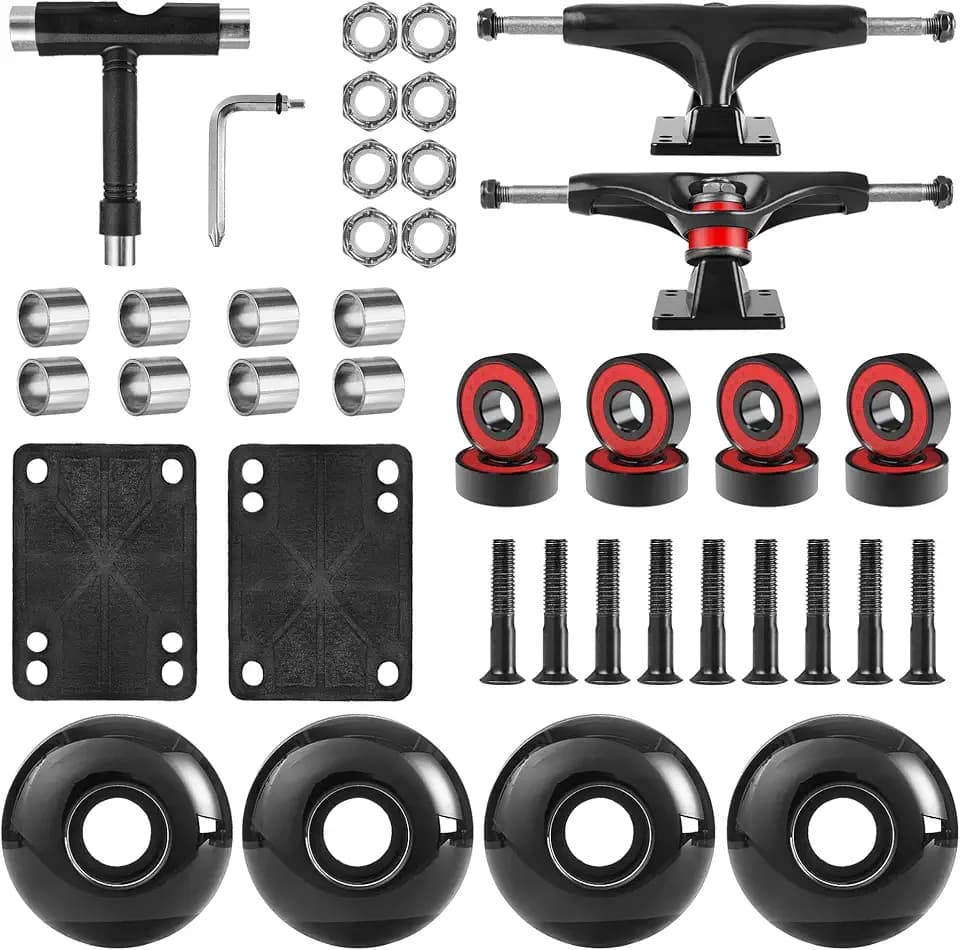 Skateboard Wheels 70mm 80a with Skateboard T Tool and ABEC-9 Bearings Spacers Cruiser Wheels