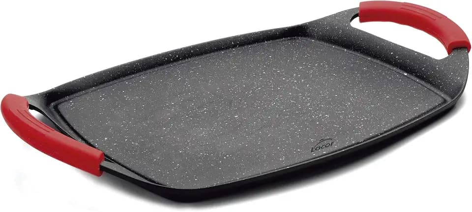 Lacor - 25536 - Rösteisen, Eco Stone Grill, Kompatibilität: alle Arten von Küchen, Geeignet für Induktion und Backofen, Antihaftbeschichtung, Ökologisch und frei von PFOA, 29 x 22,5 x 1,5 cm