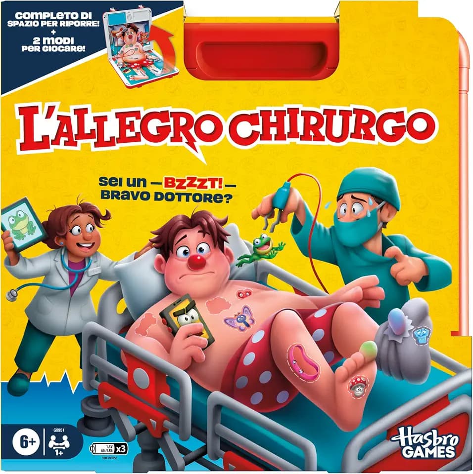 L'Allegro Chirurgo Elektronisches Brettspiel mit Koffer All-in-One - Italienische Version