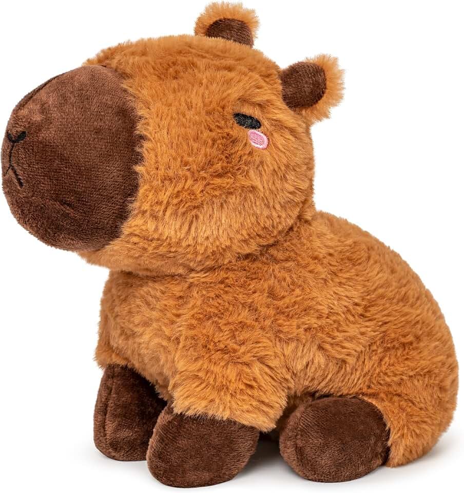 Happy Fuel Capybara Microwavable & Weighted Stuffed Animals -1.5 Lbs Unscented Heating Pad for Period Cramps Pain Relief and Anxiety, Cute Capybara Plush Toys Gifts for Women Girls Adults and Kids