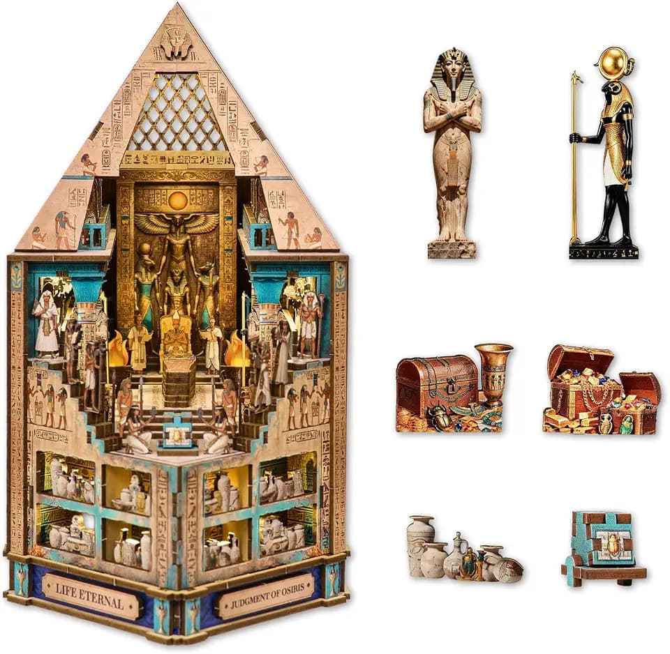 TOYQI Book Nook Kit for Adult, DIY Miniature Dollhouse Kit, Pyramids Model