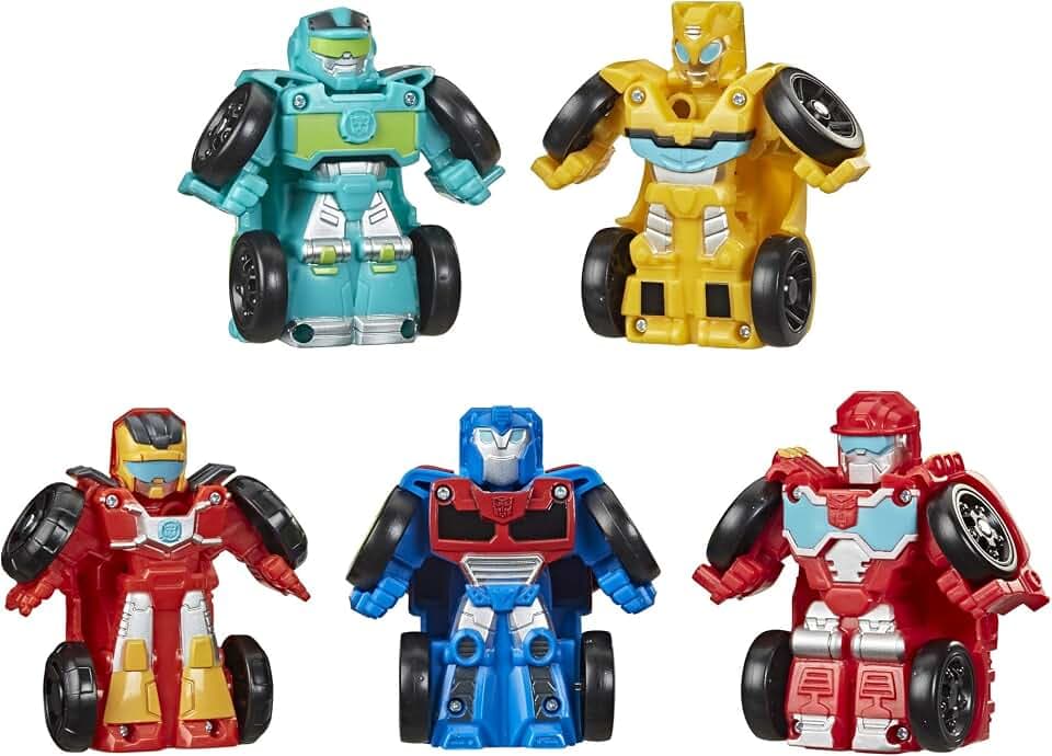 Transformers Playskool Heroes Rescue Bots Academy Mini Bot Racers Converting Robot Toy 5-Pack, 2-Inch Collectible Toy Cars (Amazon Exclusive)