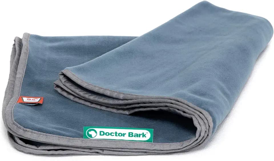 Doctor Bark Hundedecke I Kuscheldecke 95 °C waschbar, Blaugrau 140x100 cm