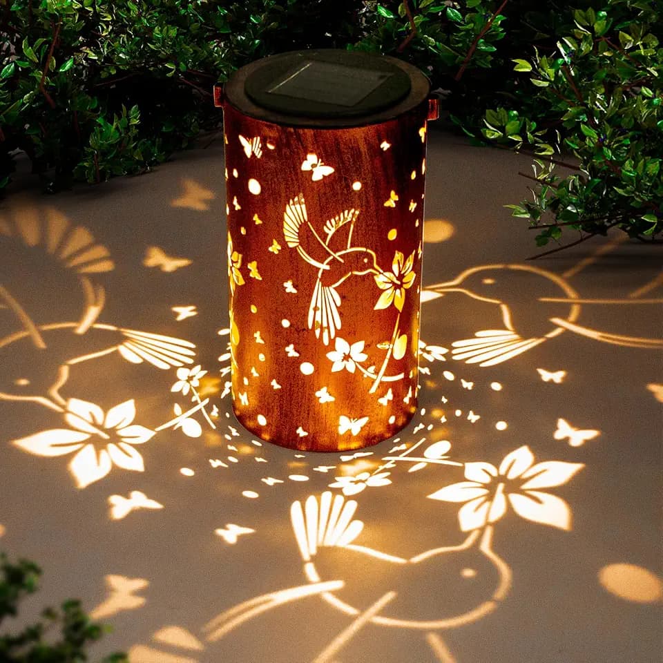 DIBIEECN Birthday Gifts for Women, Solar Lanterns, Hummingbirds, 1 Pack