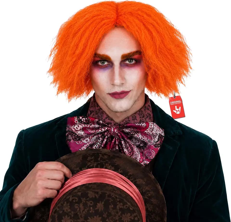 fun shack Mad Hatter Wig, Orange Mad Hatter Wig, Orange Wigs Men