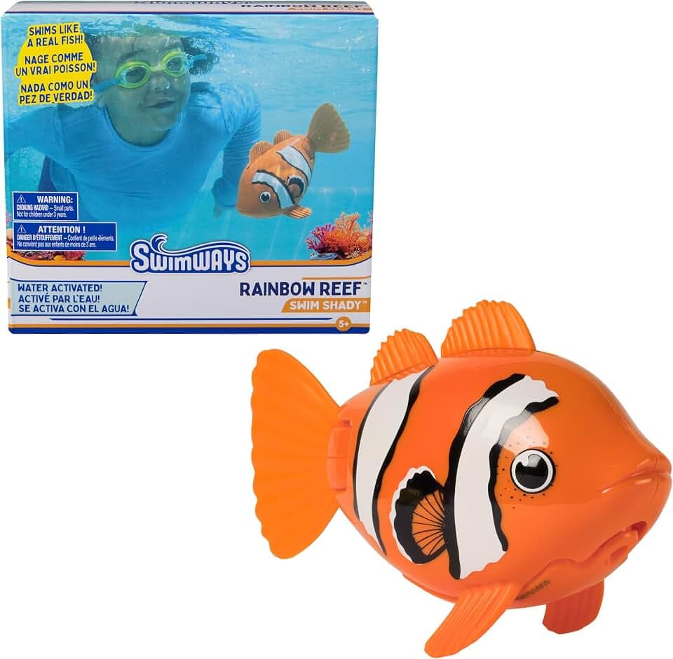 SwimWays Rainbow Reef Clownfish Water-Activated Pool Toy for Ages 5+