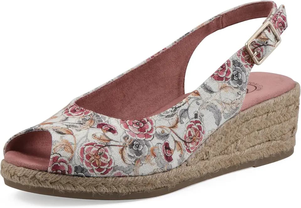 WHITE MOUNTAIN Women's Maize Slingback Espadrille Wedge Sandal