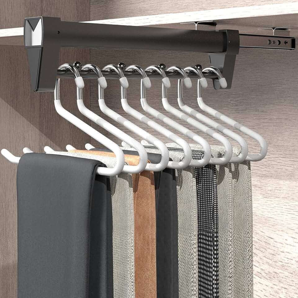 HosenaufhäNgung Ausziehbar,Ausziehbare Kleiderstange,26-61CM Kleiderstange Ausziehbar,Speicherplatz Sparen Perfekt für Kleine SchräNke,Kleidung und Hosen Organisieren (26CM Verbesserte Version)