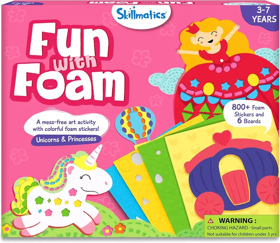 Skillmatics Fun with Foam Craft Kit – Unicorn & Princesses, Gift for Kids