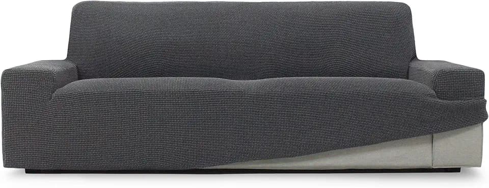 SOFASKINS® super elastischer überzug, Sofabezug 3 sitzer, atmungsaktiv, bequem und langlebig, Sofa überzug, Einfach anzubringen, Maße (180-230Cm), Farbe dunkelgrau