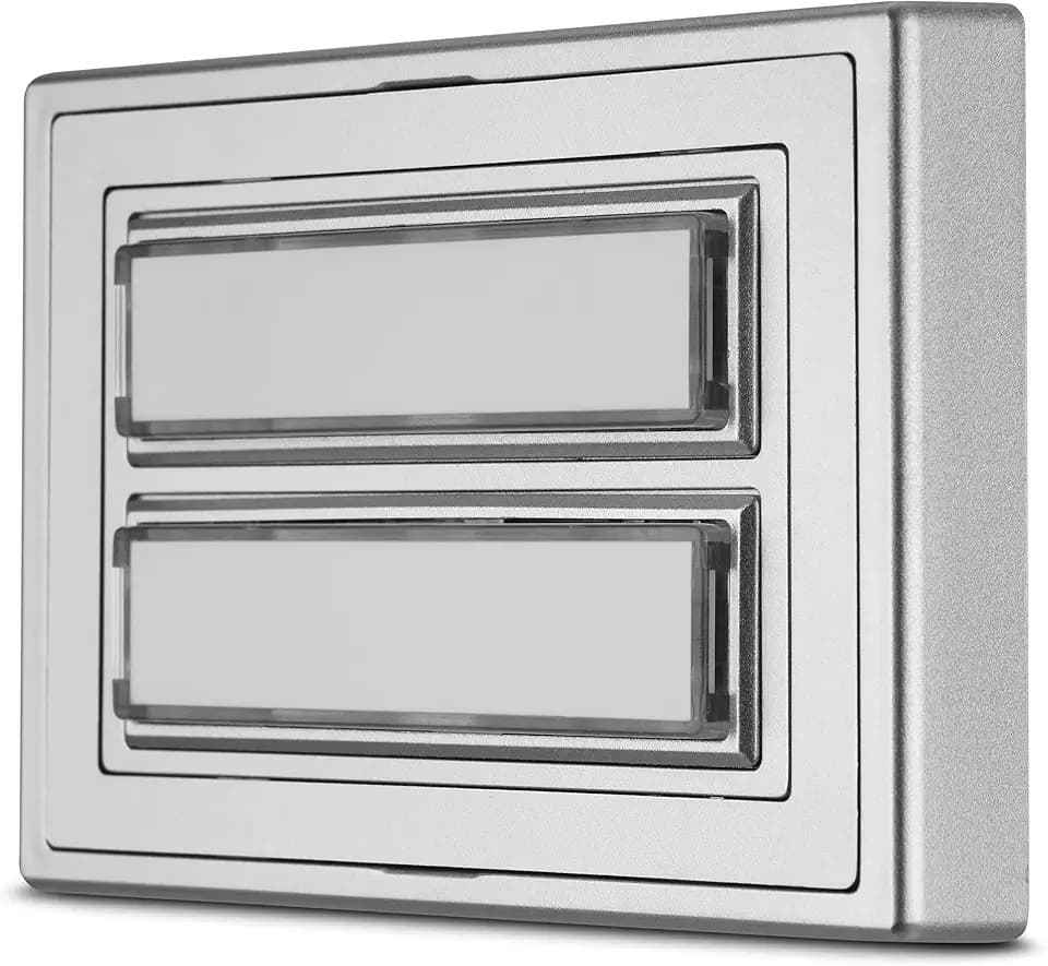 REV Türklingel - 2-Fach Klingelplatte mit Schild, beleuchtbar, Silber