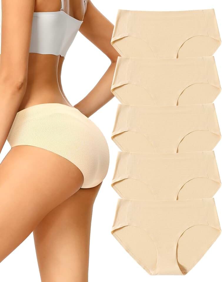 voenxe Womens Underwear Seamless Hipster,No Show Ladies Bikini Panties