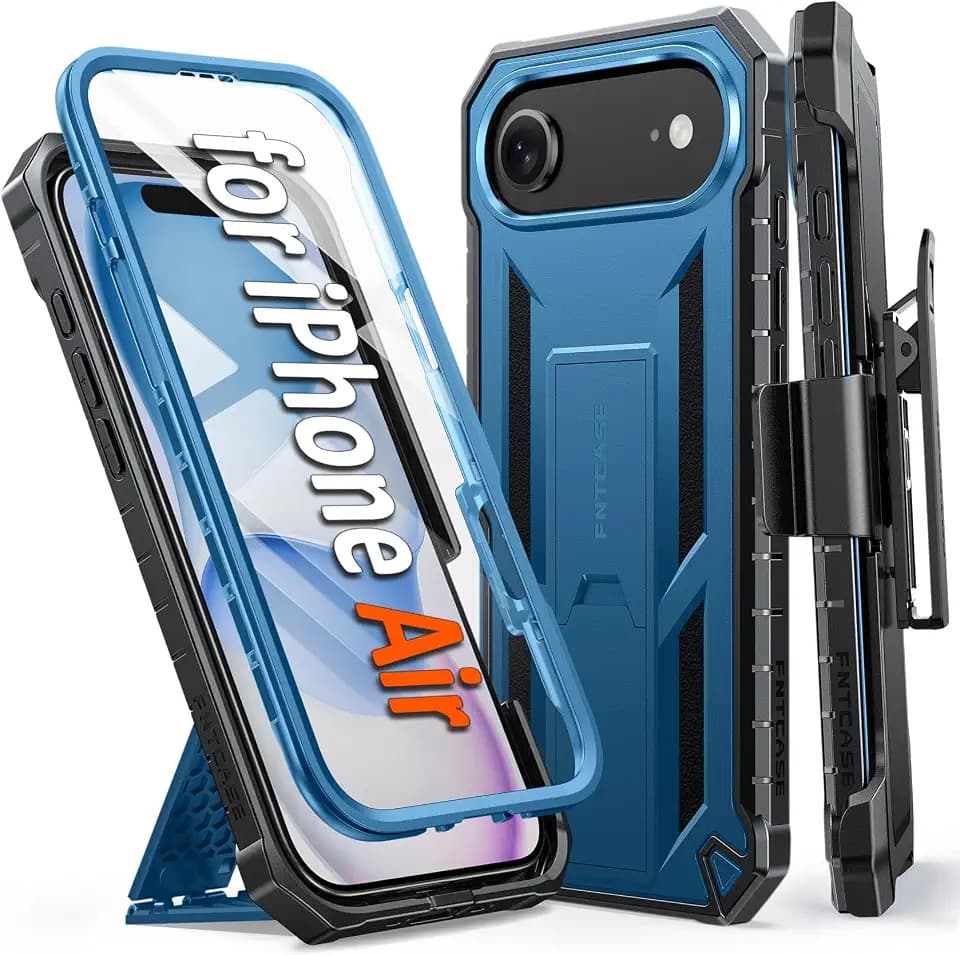FNTCASE for iPhone Air Case with Belt Clip and Built-in Screen Protector