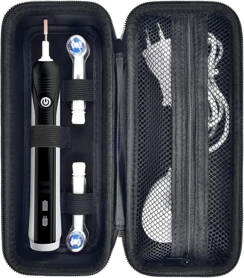 Comecase Toothbrush Travel Case for Oral-B/Sonicare with Mesh Pocket-Black