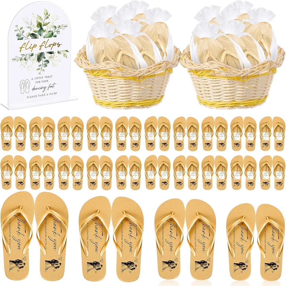 24 Pairs Bulk Flip Flops for Wedding Guests
