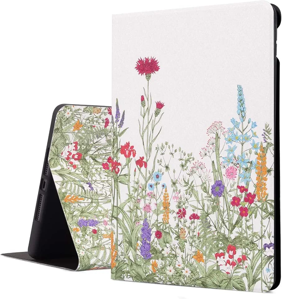 iPad Air 2 /Air Case Floral, iPad 9.7 Case 2017/2018 for iPad 5th/6th Generation, Lightweight Leather iPad Cover Free-Angle Viewing with Adjustable Stand Auto Wake / Sleep(Flowers)