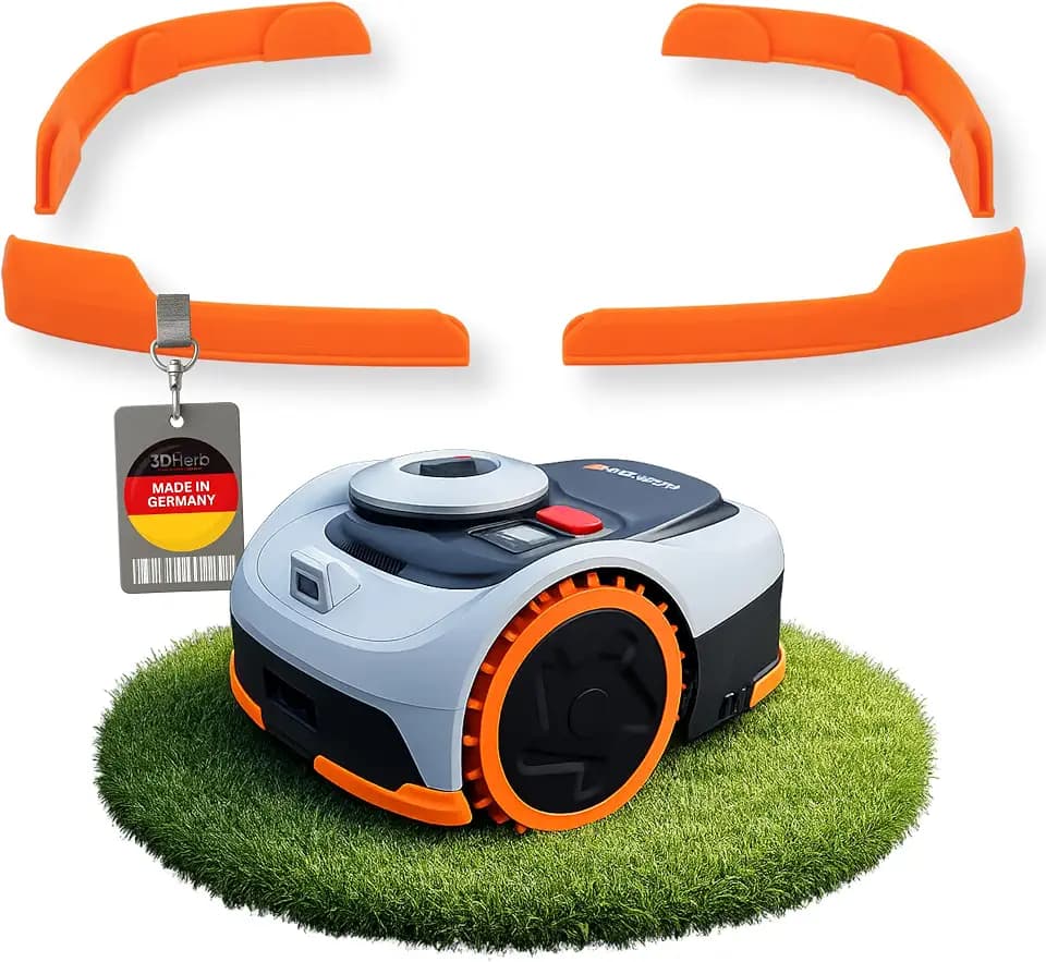 Kantenschutz kompatibel mit Segway Navimow i200 AWD Serie Schutz Bumper Tuning Mähroboter - einfach gesteckt, kein kleben nötig (orange i205 AWD| i208 AWD | i210 AWD)