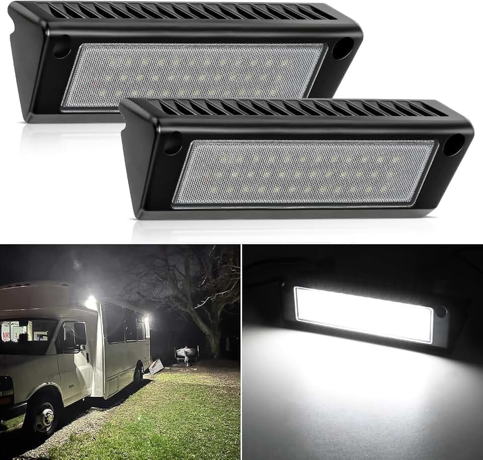 Nilight 2PCS 9 Inch RV Exterior Lights White Beam for RV Trailer Camper SUV