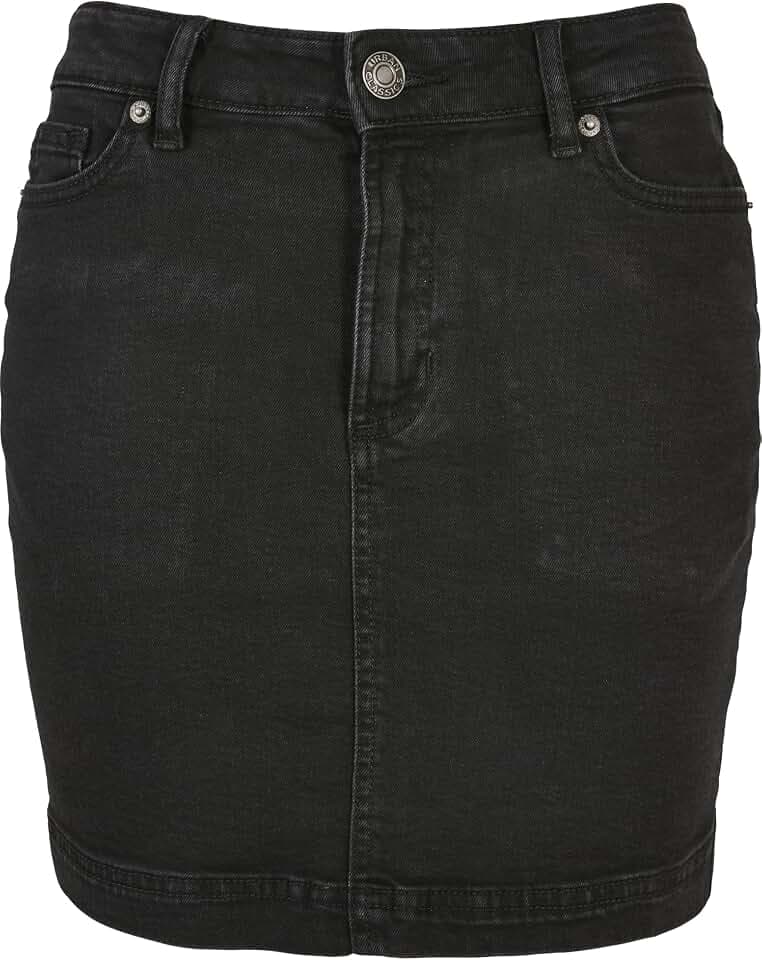 Urban Classics Ladies Organic Stretch Denim Mini Skirt Frauen Kurzer Rock schwarz