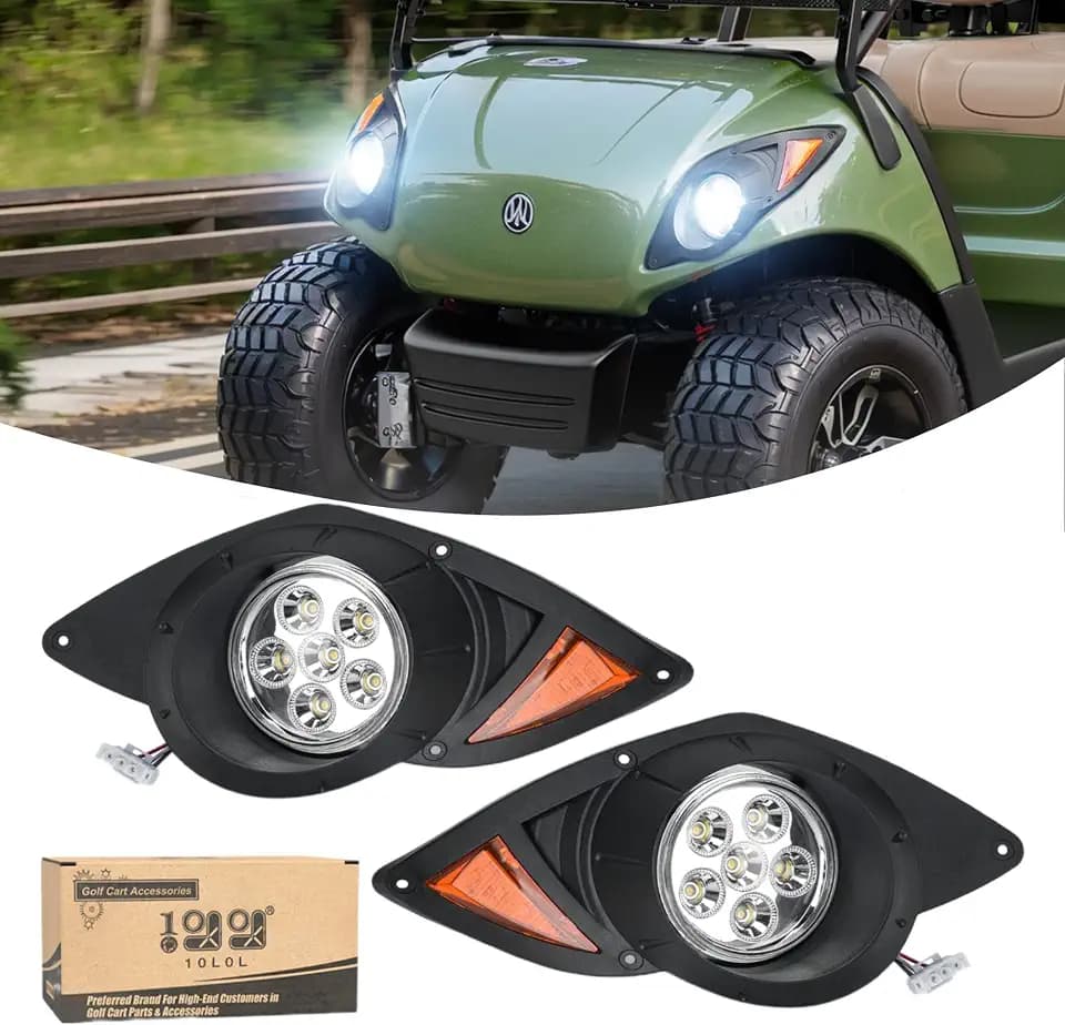 10L0L Golf Cart Headlight Kit for Yamaha G29 Drive 2007-2016, Replace 12V