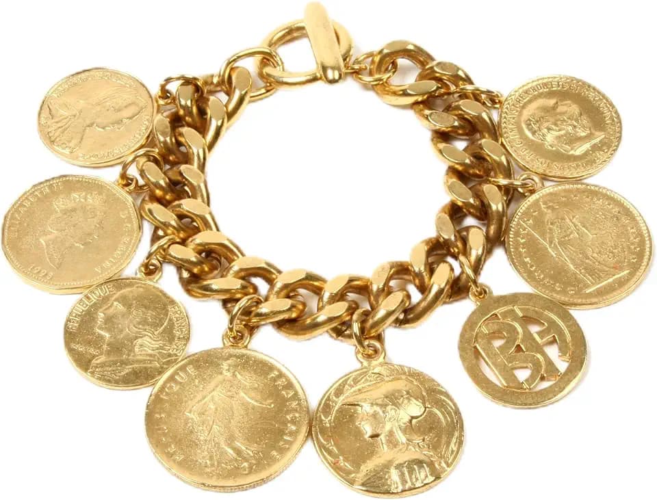 Ben-Amun "Moroccan Coins" Bracelet, Vintage, Elegant, Luxury Jewelry For Women, 7 inch", 24k Gold