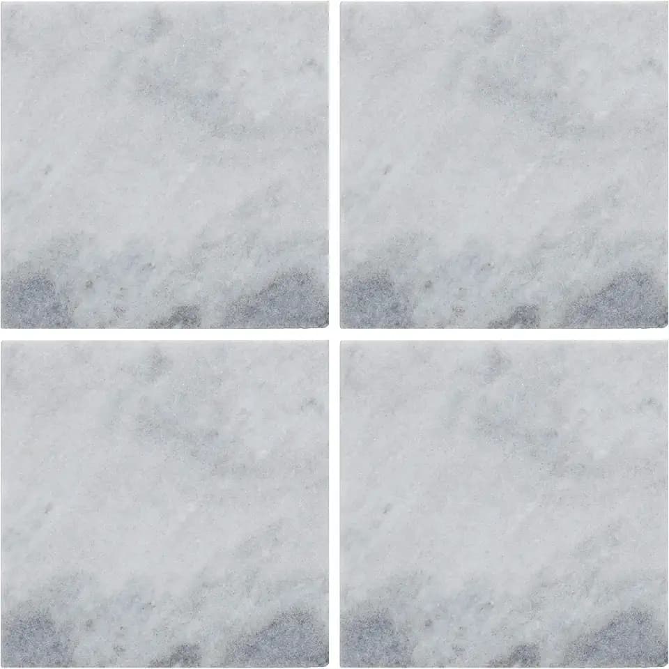 Creative Tops Naturals Marmor Getränkeuntersetzer, weiß, 10 cm, 4 Stück