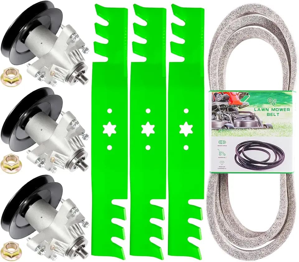 50 Inch Mower Deck Rebuild Kit Fit for MTD Cub Cadet White Outdoor RZT50 ZT50 LTX1050 SLT1554 i1050 LT1050 LGT1050 50 inch Tractor Parts Spindle 618-04126 618-04126A Blade 742-04053 Belt 754-04044
