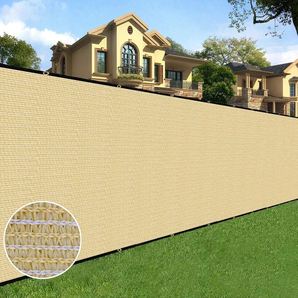 Sunnyglade 5 ft x 50 ft Privacy Screen Fence Heavy Duty Fence Cover Sand