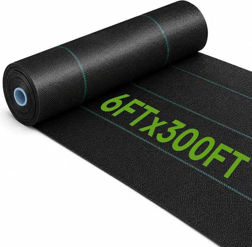 Pattiumo Weed Barrier Fabric 6x300FT Landscape Fabric 3.2oz Weed Barrier Fabric Heavy Duty for Landscaping Fabric Garden Fabric Weed Barrier Weed Blocker Garden Bed Cover, Commercial Driveway
