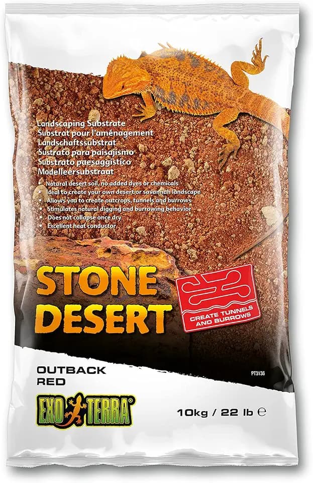 Exo Terra Outback Red Stone Desert, natürlicher Wüstenboden, Wüsten Substrat, zur Formung von Felsenformationen, Tunneln und Höhlen geeignet, 10kg