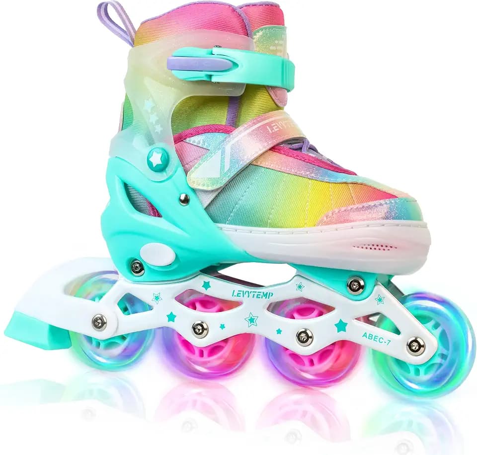 Kids Adjustable Inline Skates for Girls Boys and Adults, Blades Skate with Outdoor All Light Up Wheels for Beginner Youth Women